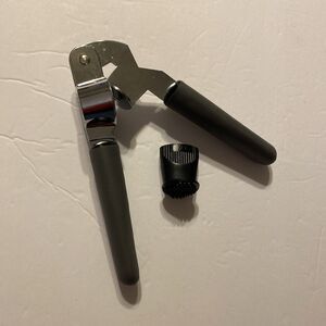 Garlic Press by EKCO Gray Handle Kitchen Cooking Utensil w/ Cleaning Attachment